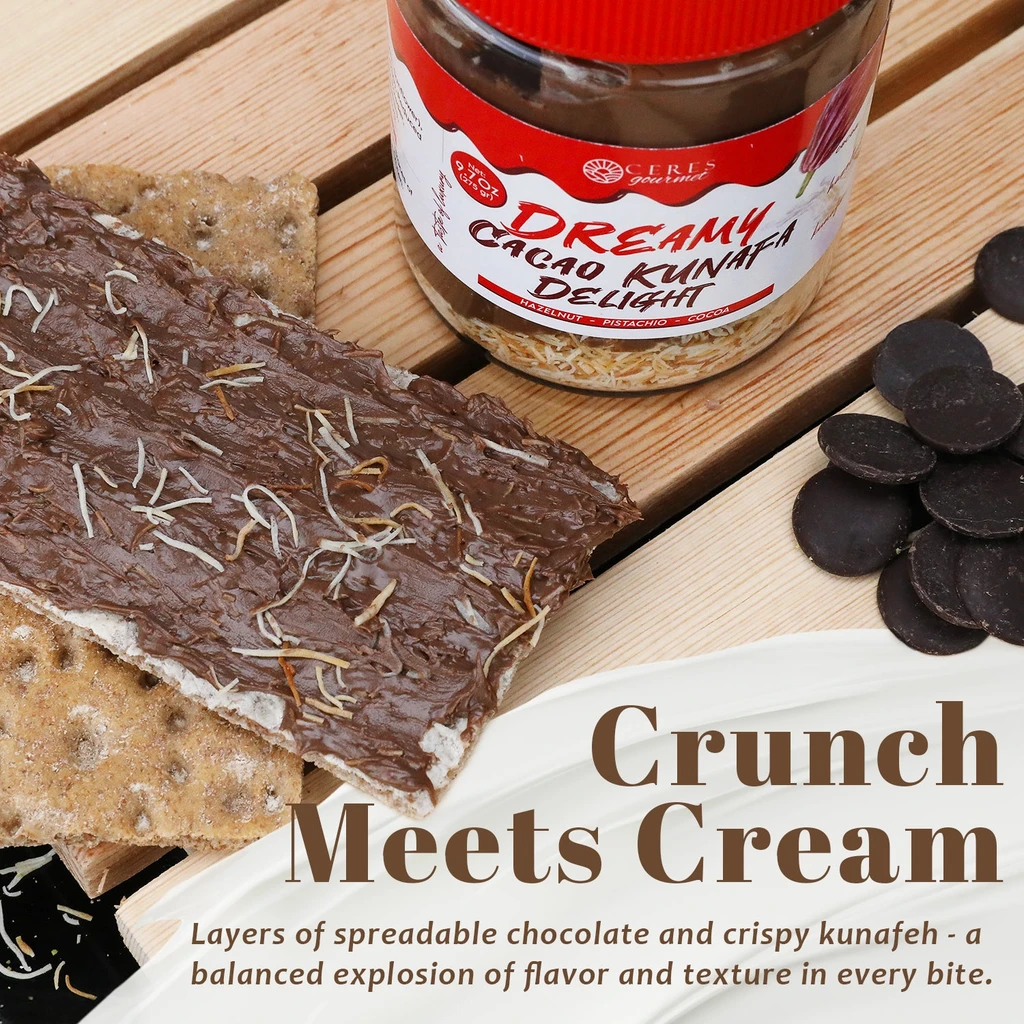 Ceres Gourmet Dubai Chocolate With Knafeh – Hazelnut And Phyllo Spread