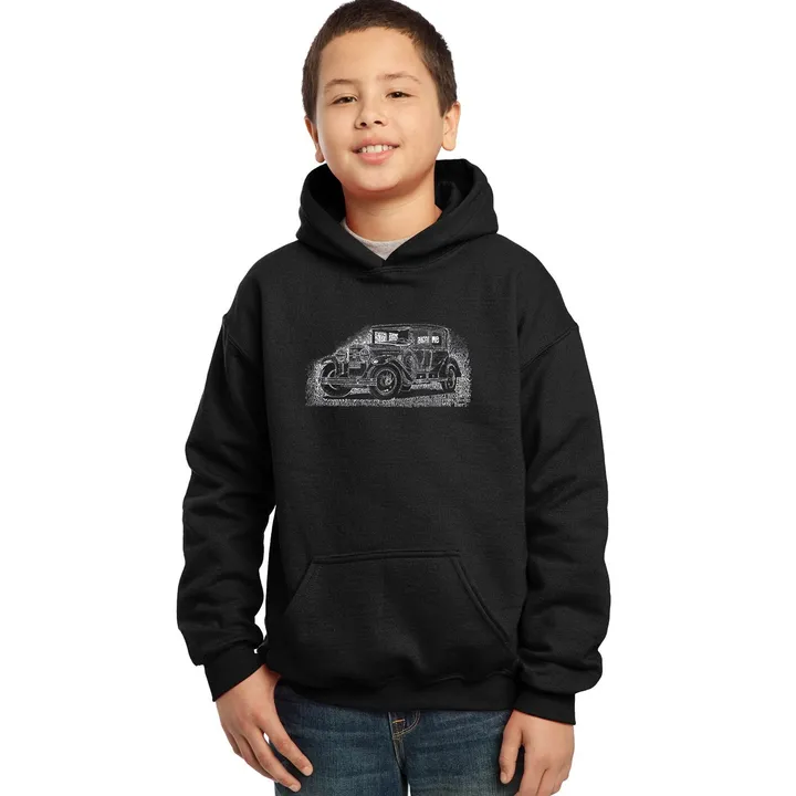 Los Angeles Pop Art LA Pop Art Boy's Word Art Hooded Sweatshirt - Legendary Mobsters