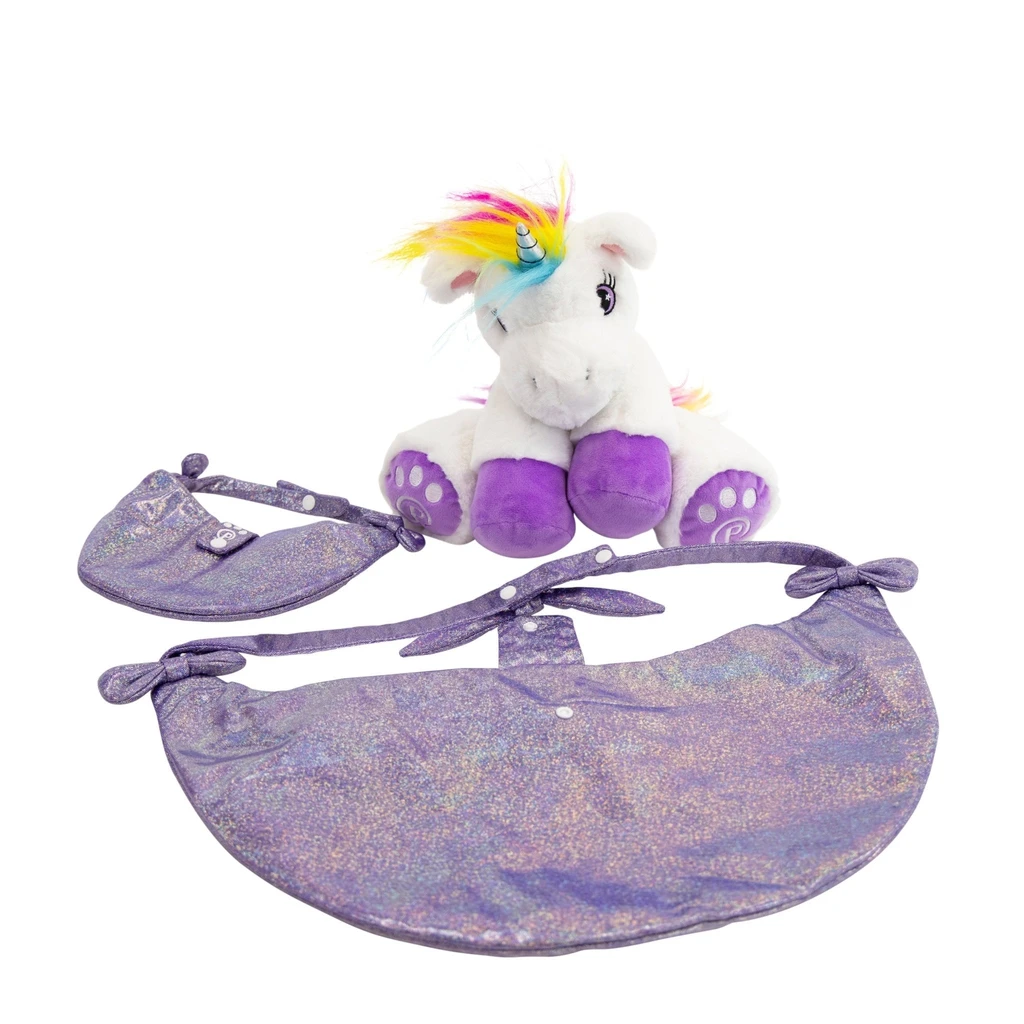 Snugible Poppy The Unicorn - Stuffed Animal With Matching Bags
