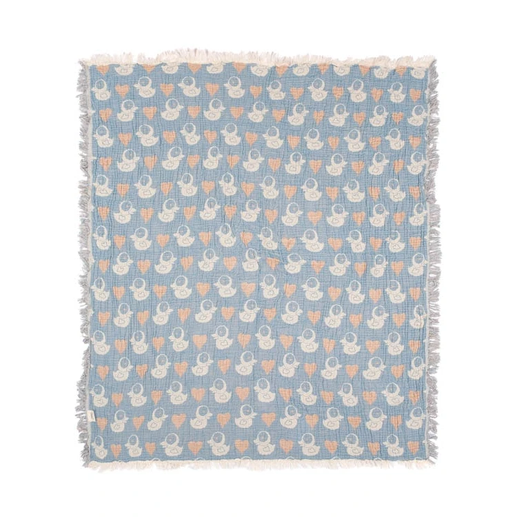 sandcloud Ducky Gauze Receiving Blanket Single With Pouch