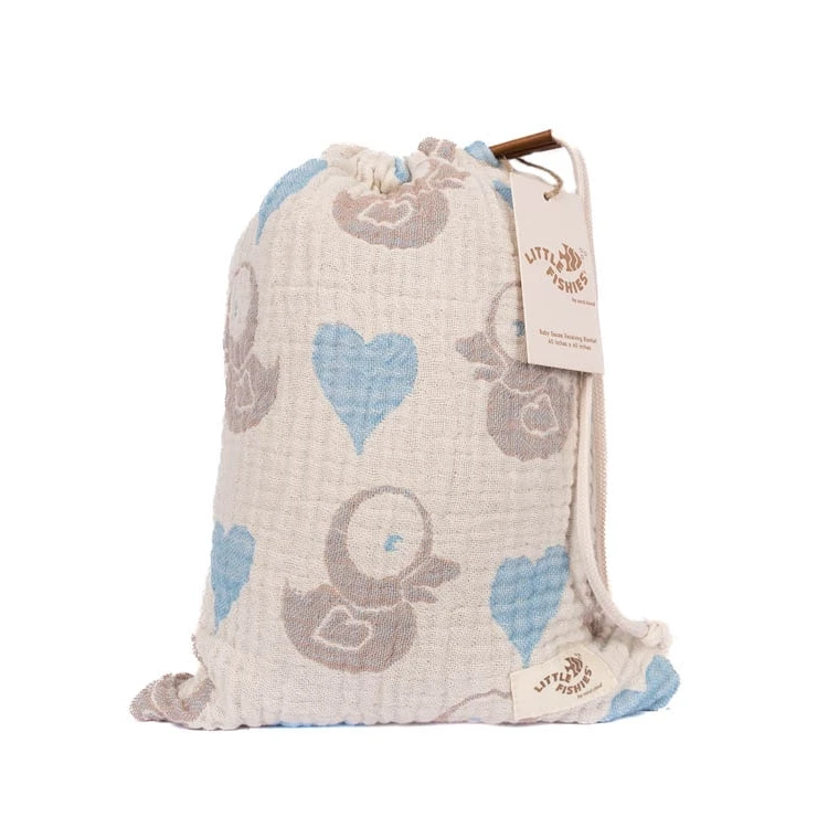 sandcloud Ducky Gauze Receiving Blanket Single With Pouch