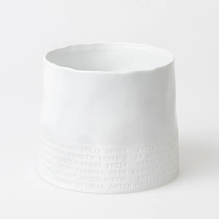 Rader A Poetic Space Herb Pot - Multilingual Herb Embossed