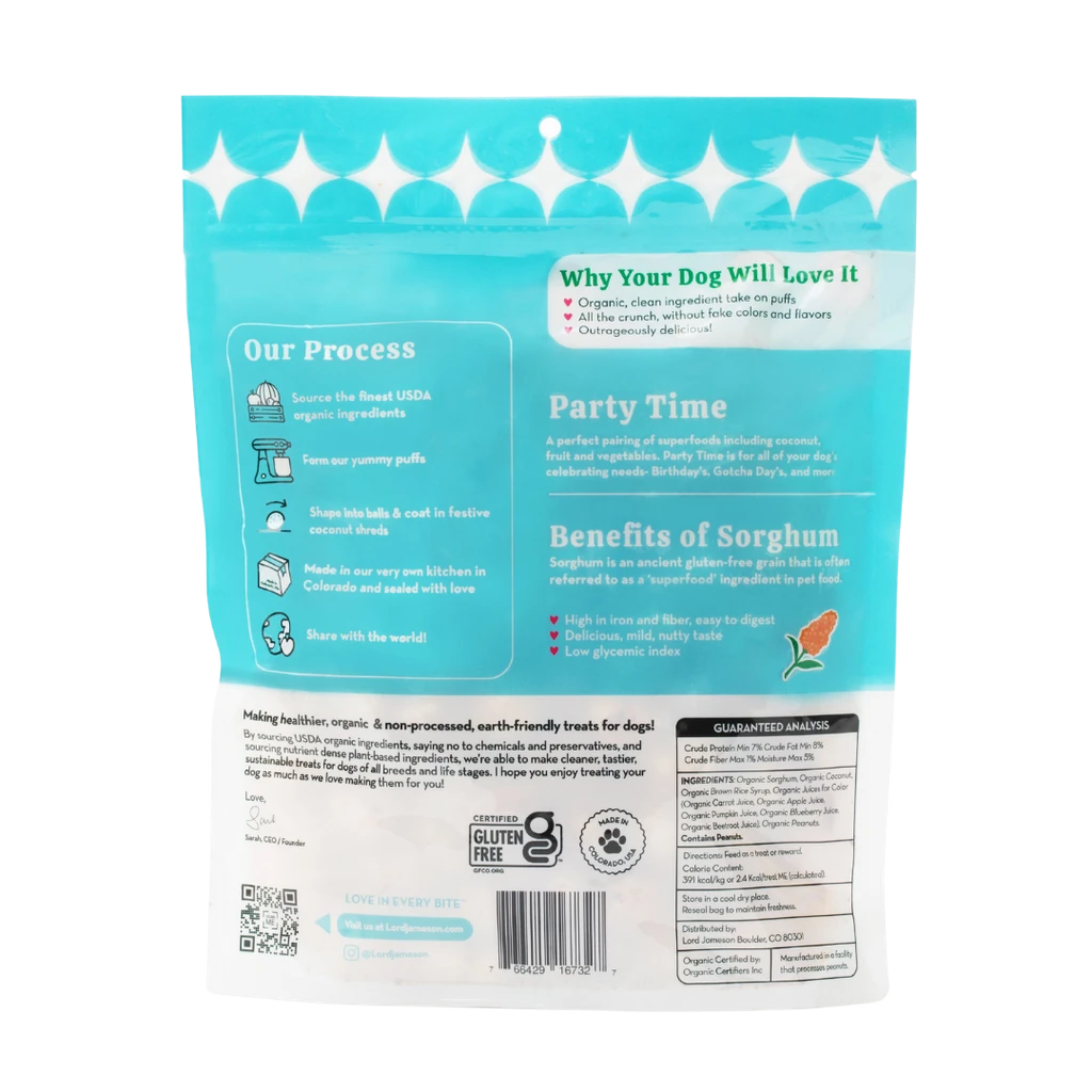 Lord Jameson Party Time Organic Dog Treats