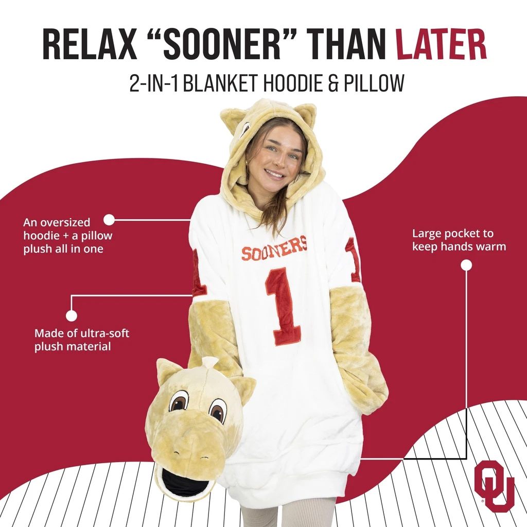 Snugible University Of Oklahoma Sooner | Blanket Hoodie & Pillow