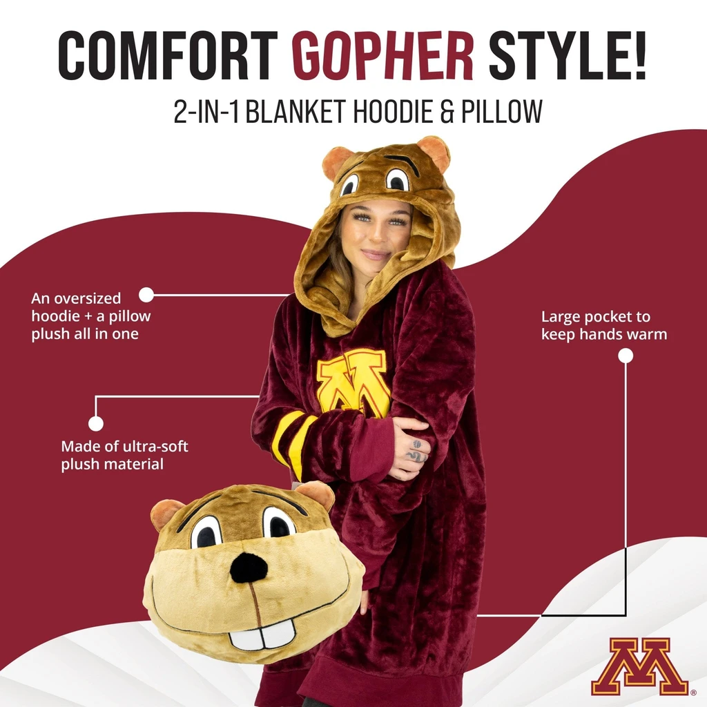 Snugible University Of Minnesota Gophers | Blanket Hoodie & Pillow