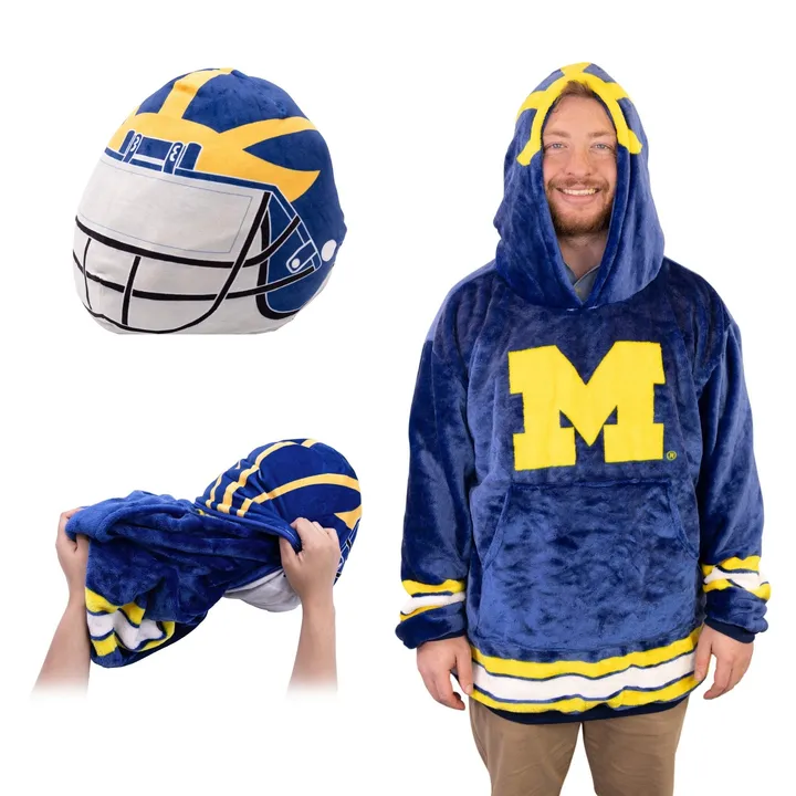 Snugible University Of Michigan Helmet | Blanket Hoodie & Pillow