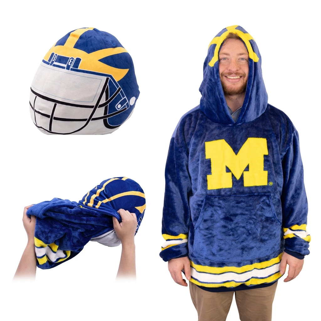 Snugible University Of Michigan Helmet | Blanket Hoodie & Pillow