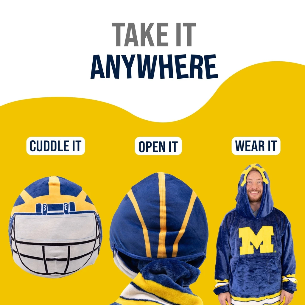 Snugible University Of Michigan Helmet | Blanket Hoodie & Pillow