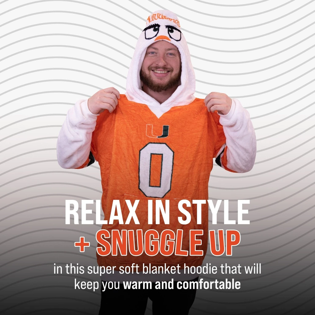 Snugible University Of Miami Sebastian | Blanket Hoodie & Pillow