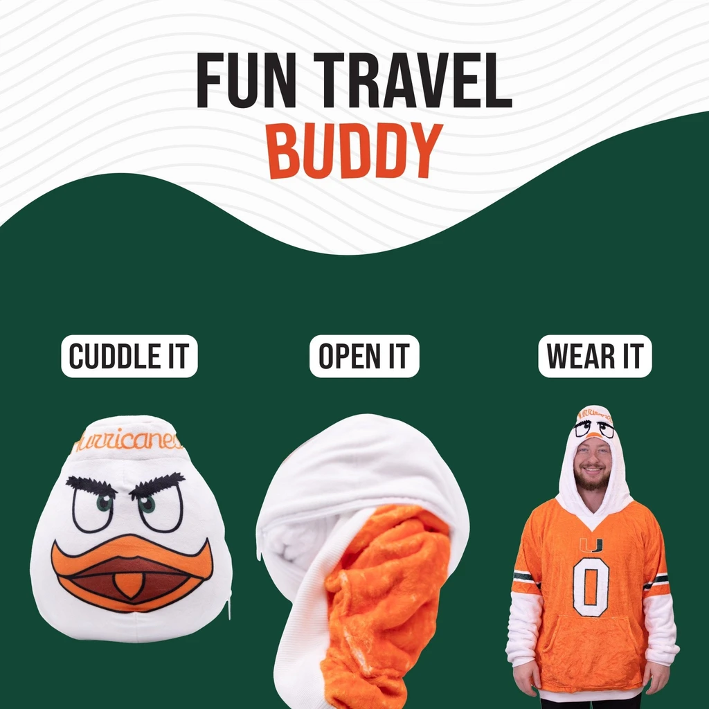 Snugible University Of Miami Sebastian | Blanket Hoodie & Pillow