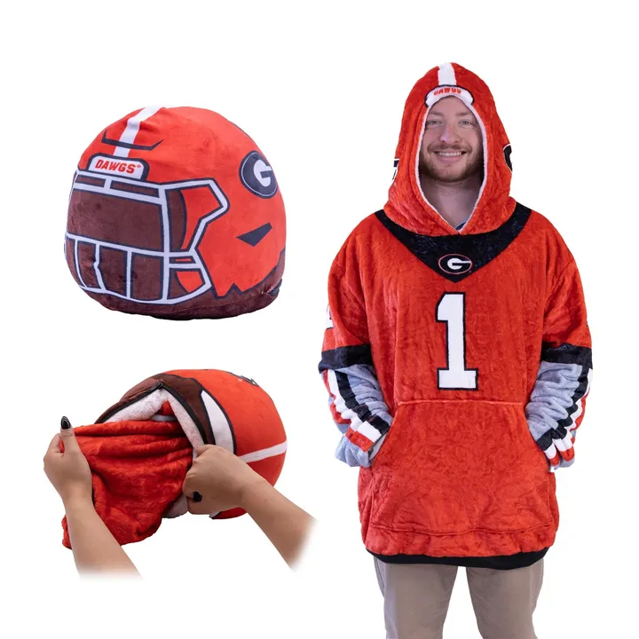 Snugible University Of Georgia Helmet | Blanket Hoodie & Pillow