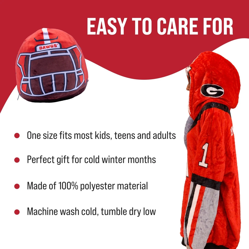 Snugible University Of Georgia Helmet | Blanket Hoodie & Pillow