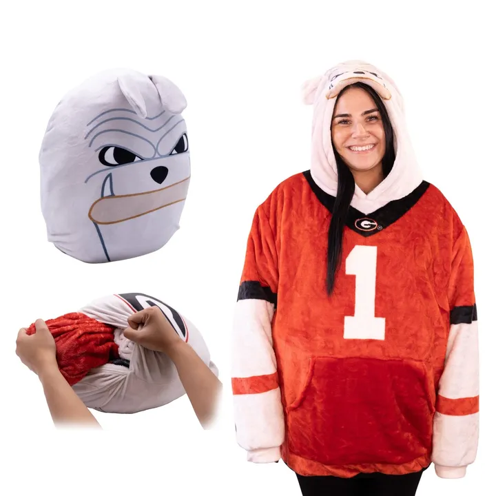 Snugible University Of Georgia Bulldog | Blanket Hoodie & Pillow