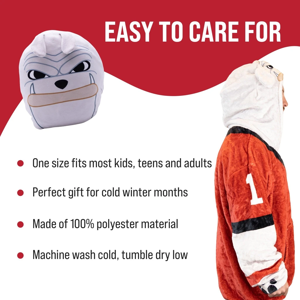 Snugible University Of Georgia Bulldog | Blanket Hoodie & Pillow