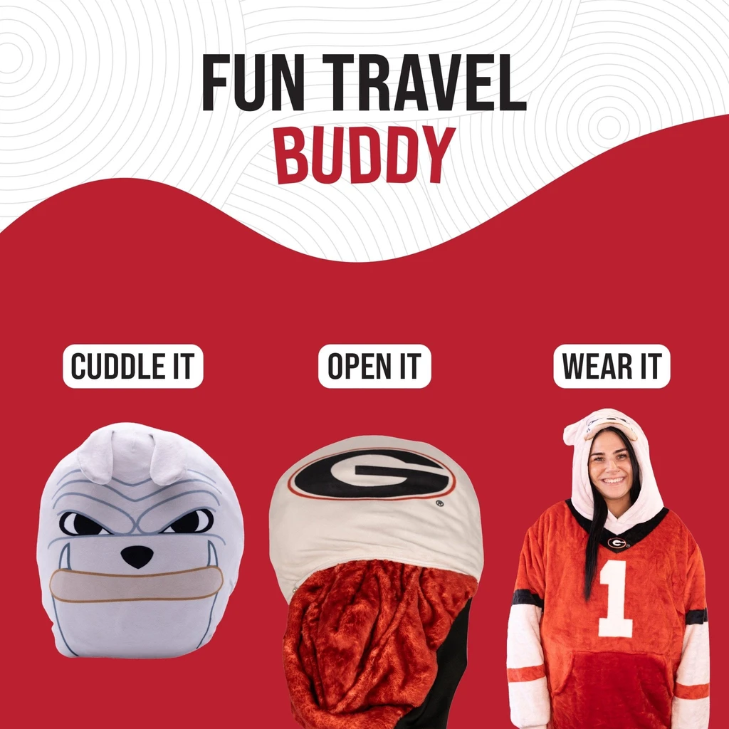 Snugible University Of Georgia Bulldog | Blanket Hoodie & Pillow