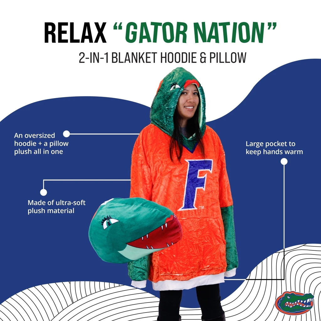 Snugible University Of Florida Albert | Blanket Hoodie & Pillow