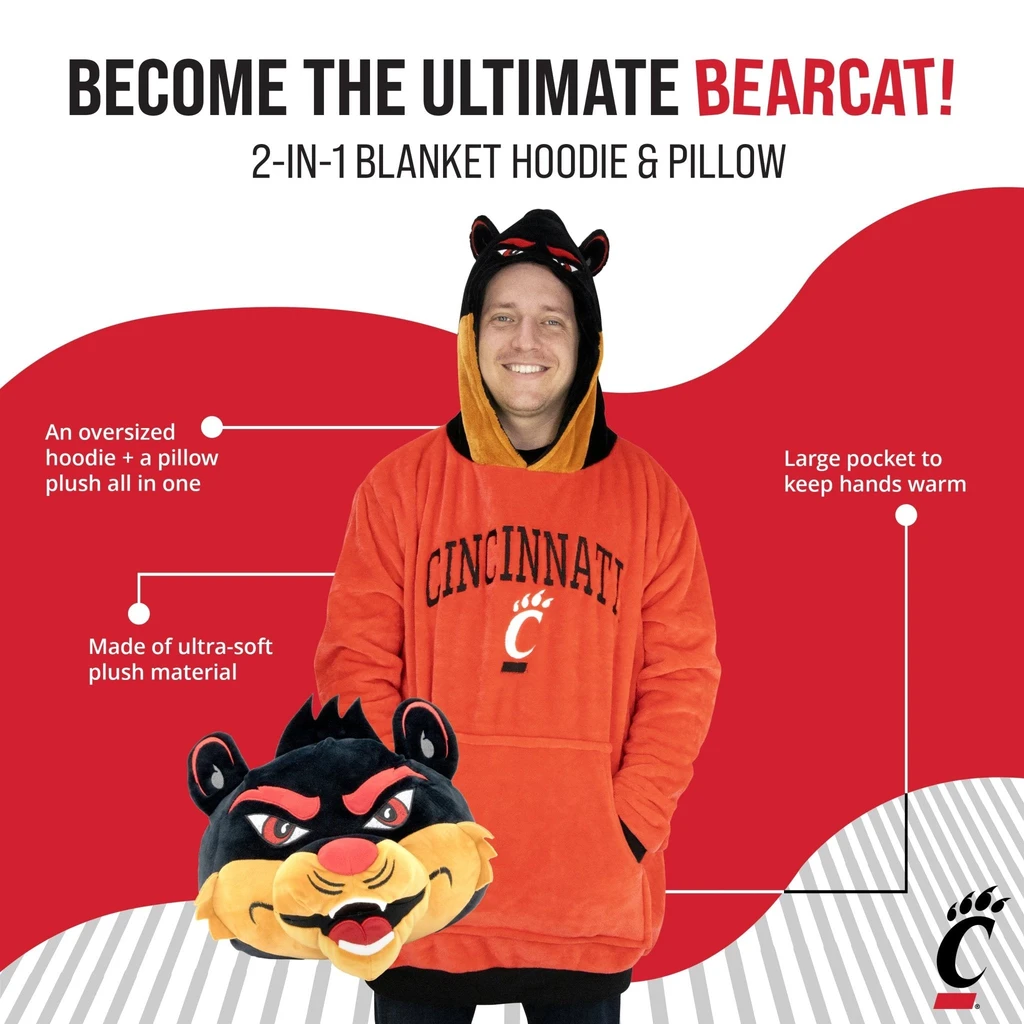 Snugible University Of Cincinnati Bearcats | Blanket Hoodie & Pillow