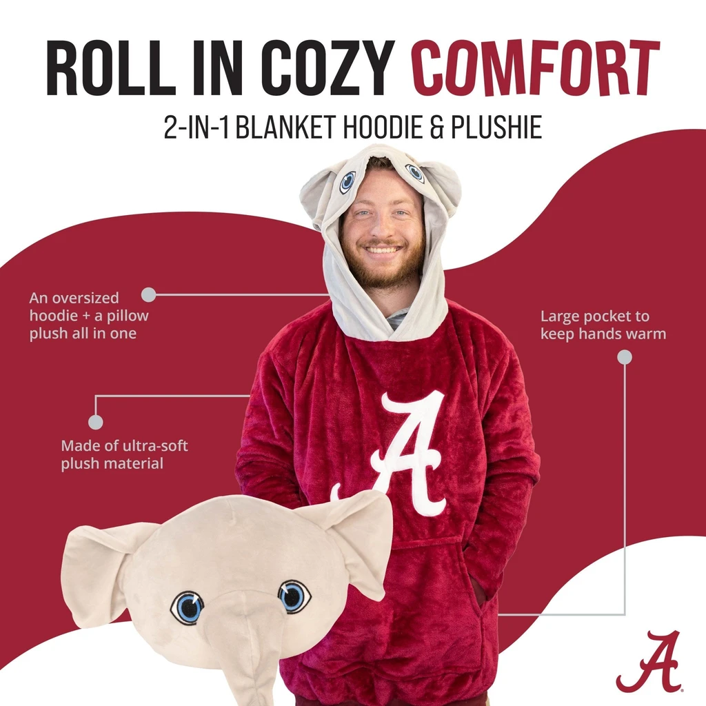Snugible University Of Alabama Big Al | Blanket Hoodie & Pillow