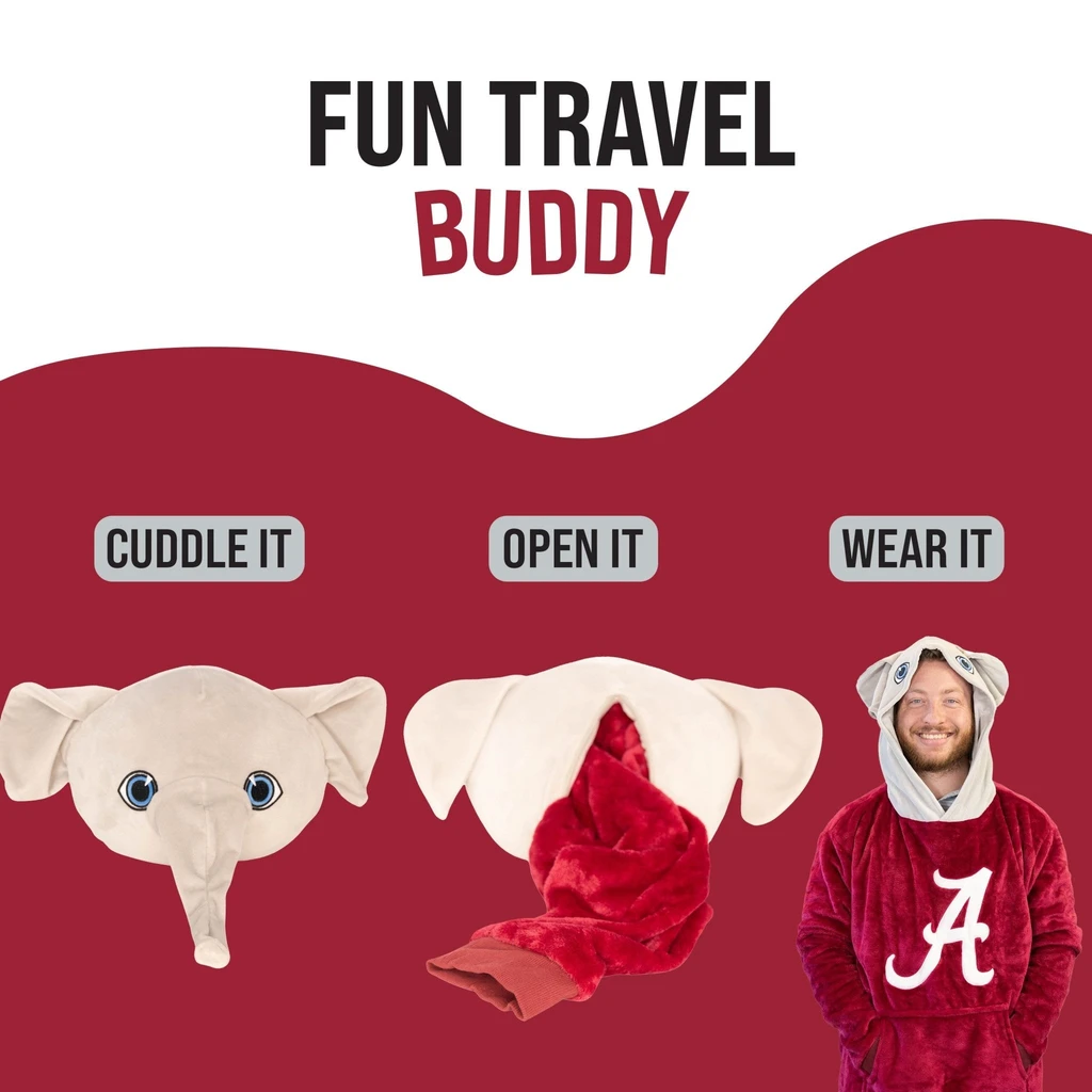 Snugible University Of Alabama Big Al | Blanket Hoodie & Pillow