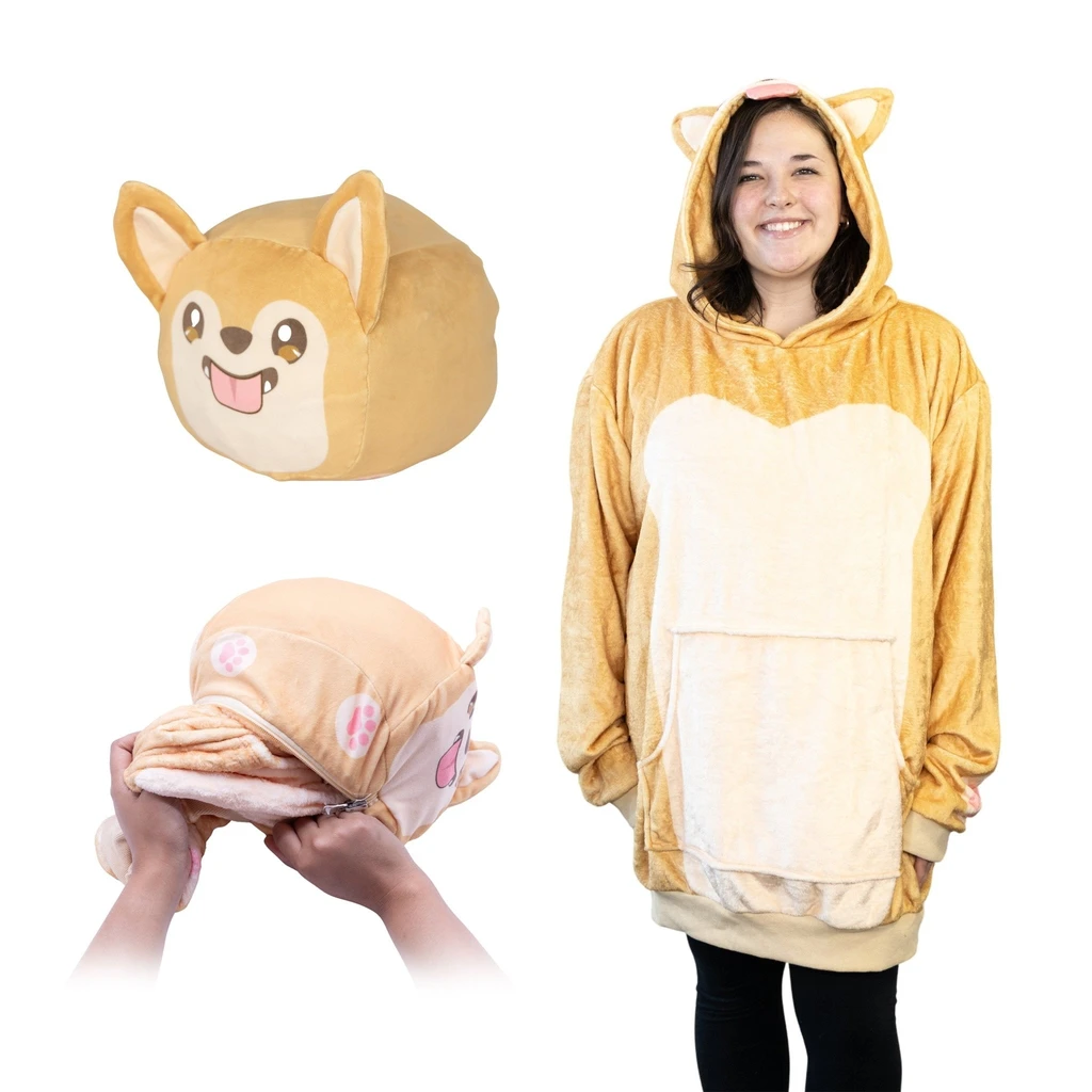 Snugible Toast The Corgi Bread | Blanket Hoodie & Pillow