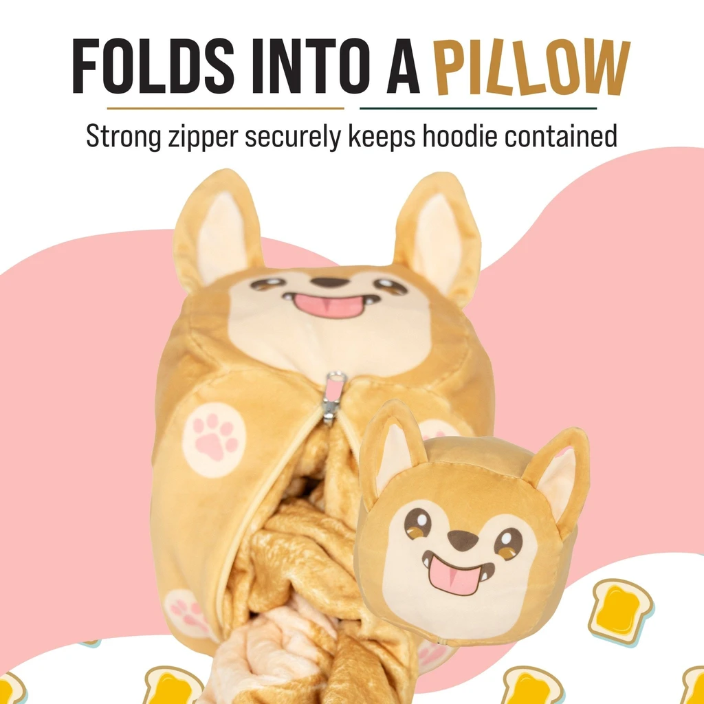 Snugible Toast The Corgi Bread | Blanket Hoodie & Pillow