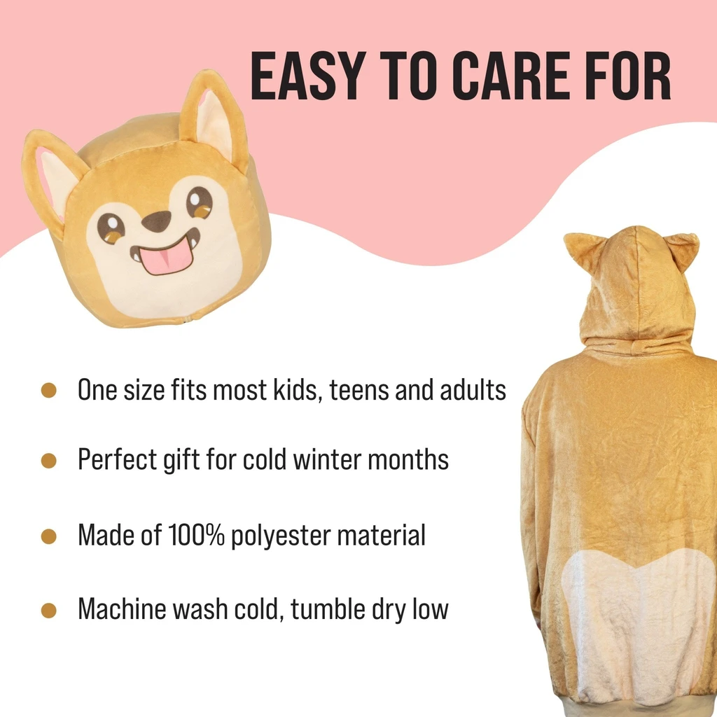 Snugible Toast The Corgi Bread | Blanket Hoodie & Pillow