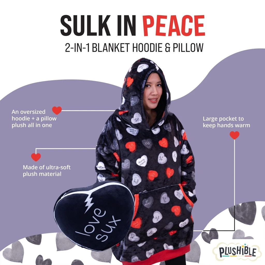 Snugible Love Sux Snugible | Blanket Hoodie & Pillow