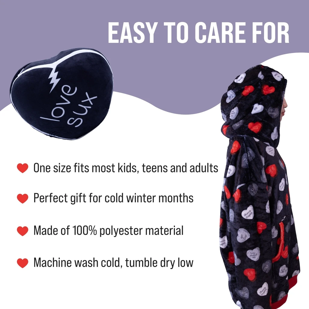 Snugible Love Sux Snugible | Blanket Hoodie & Pillow