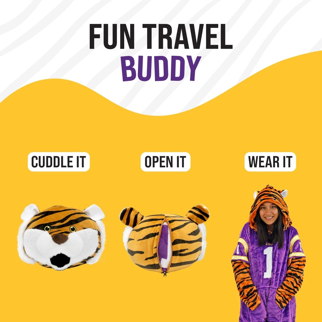 Snugible Louisiana State University Mike The Tiger | Blanket Hoodie & Pillow