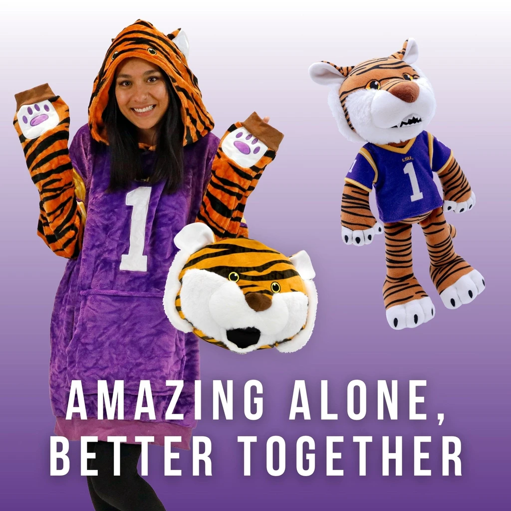 Snugible Louisiana State University Mike The Tiger | Blanket Hoodie & Pillow