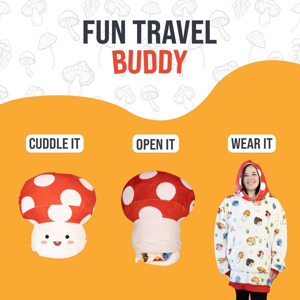 Snugible Mushroom | Blanket Hoodie & Pillow