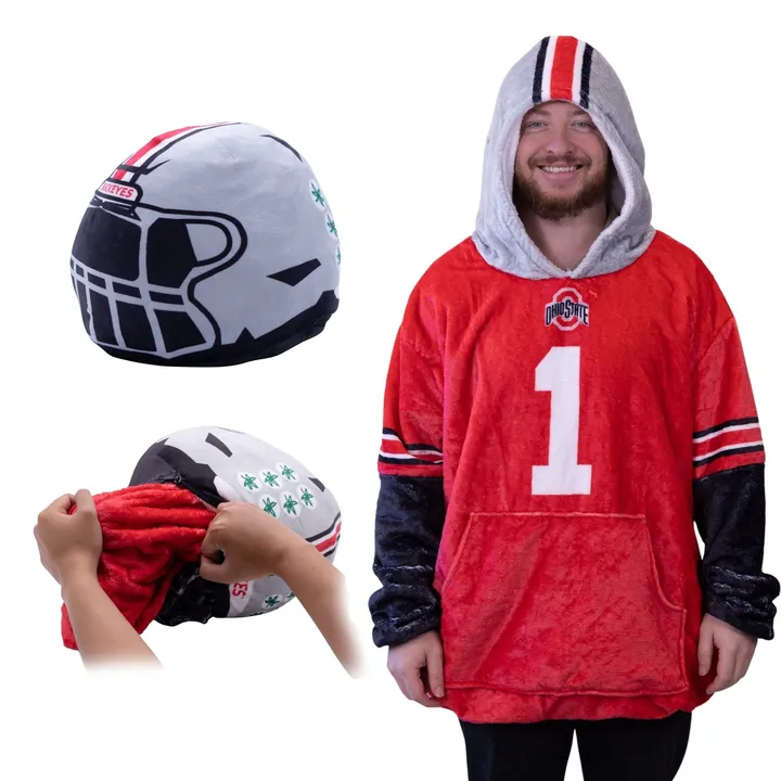 Snugible Ohio State University Helmet | Blanket Hoodie & Pillow
