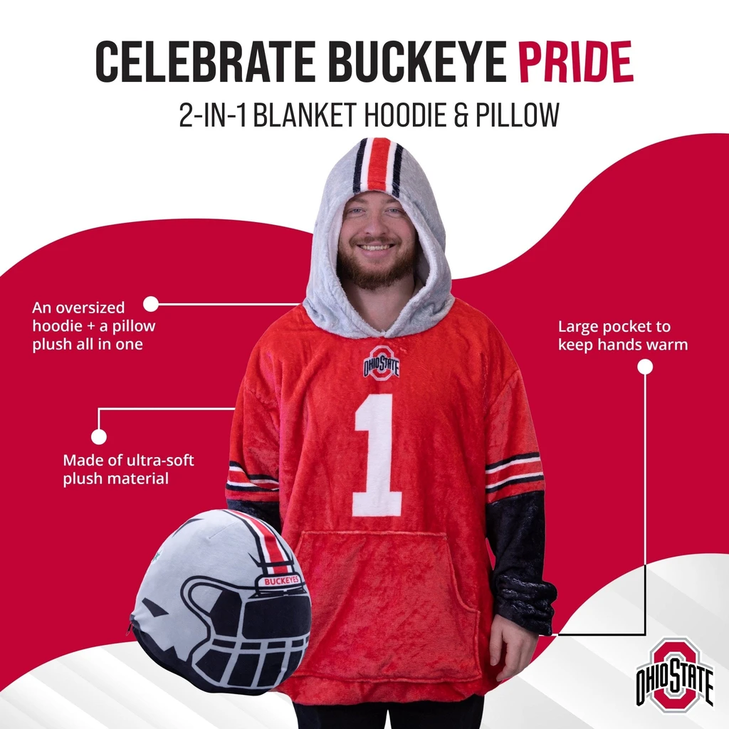 Snugible Ohio State University Helmet | Blanket Hoodie & Pillow