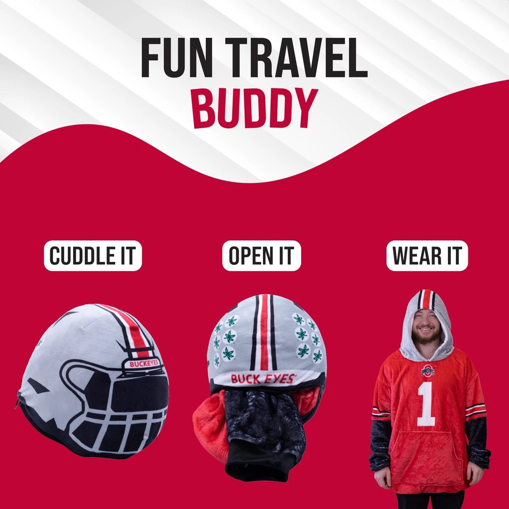Snugible Ohio State University Helmet | Blanket Hoodie & Pillow