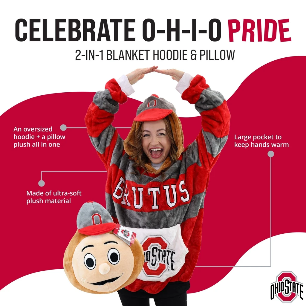 Snugible Ohio State University | Blanket Hoodie & Pillow