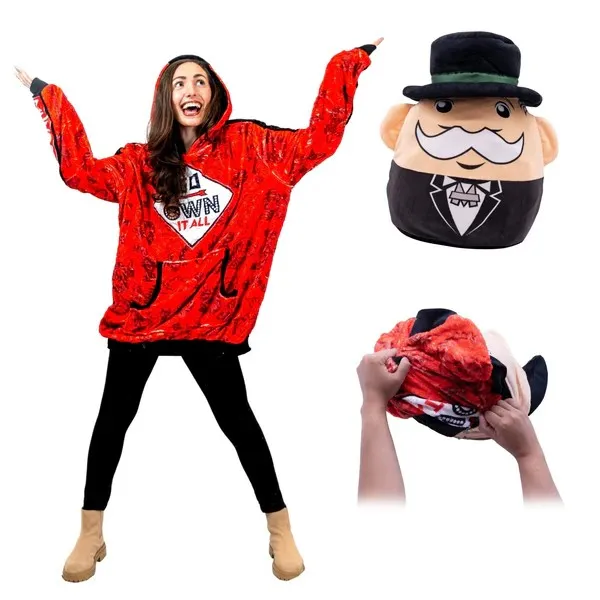 Snugible HASBRO Monopoly Go Own It All | Blanket Hoodie & Pillow