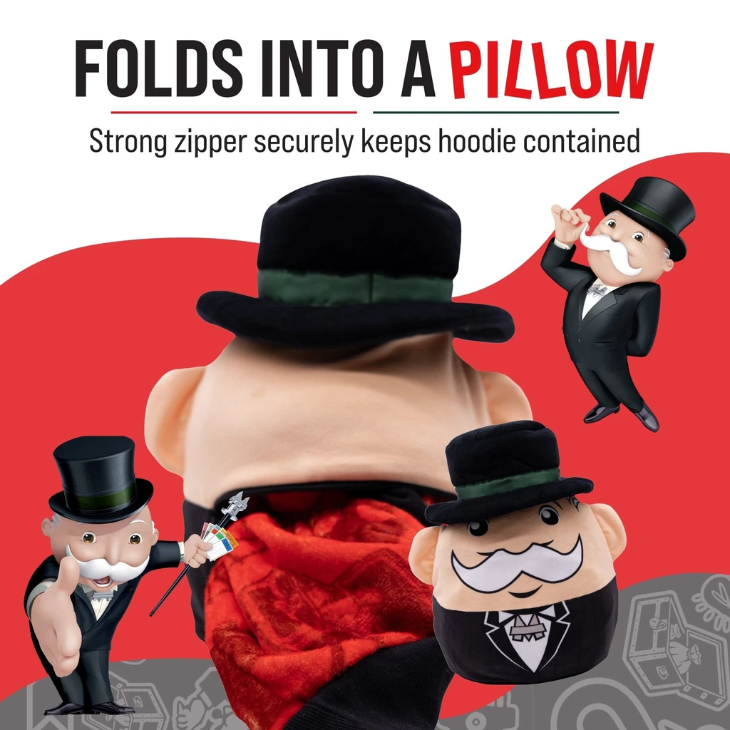 Snugible HASBRO Monopoly Go Own It All | Blanket Hoodie & Pillow
