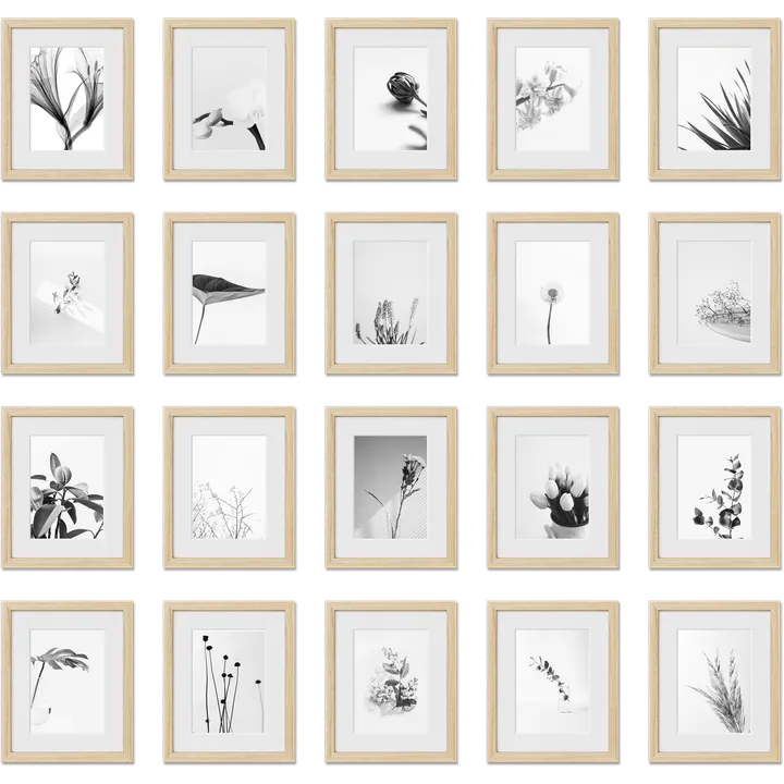 Haus and Hues Set Of 20 Gallery Frames - No Matting - Frames Only, No Printing