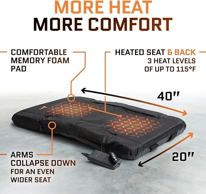 Aceletiqs Heated Stadium Bleacher Seat With Back Support