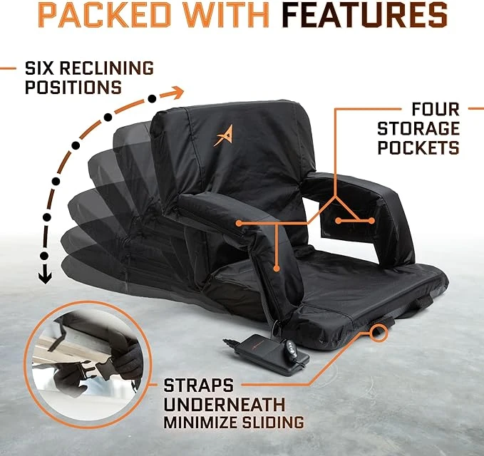 Aceletiqs Heated Stadium Bleacher Seat With Back Support