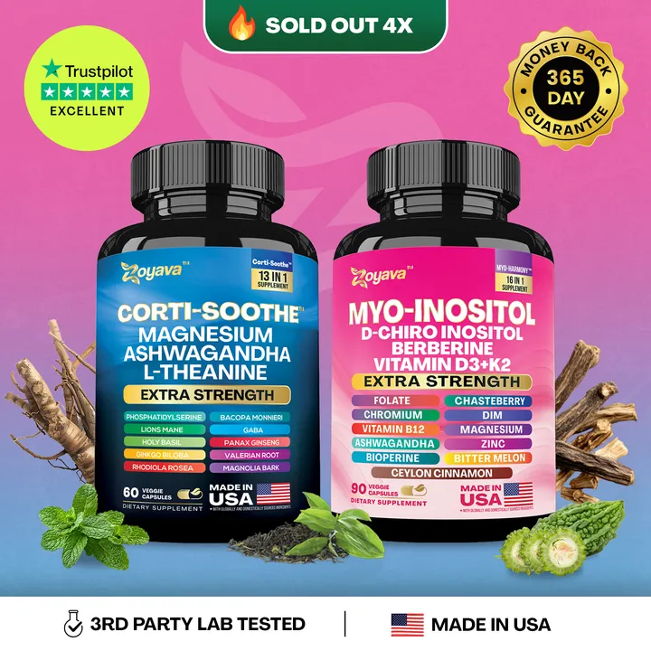 Zoyava Zoyava Cortisol & Myo-Inositol Supplement Bundle