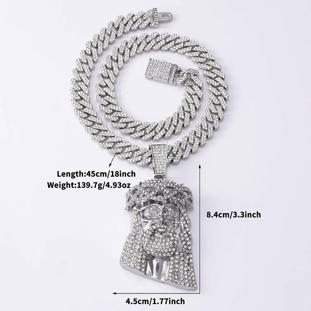 JoeyTheJewelryNY 18k Layered Gold Plated Icedout Chain With Jesus 3D Pendant