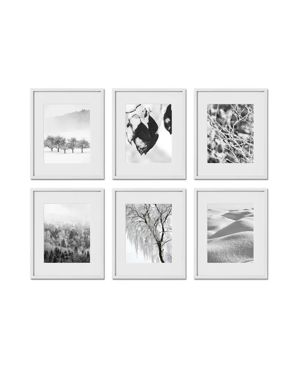Haus and Hues Set Of 6 Gallery Frames - With Matting - Frames Only, No Printing