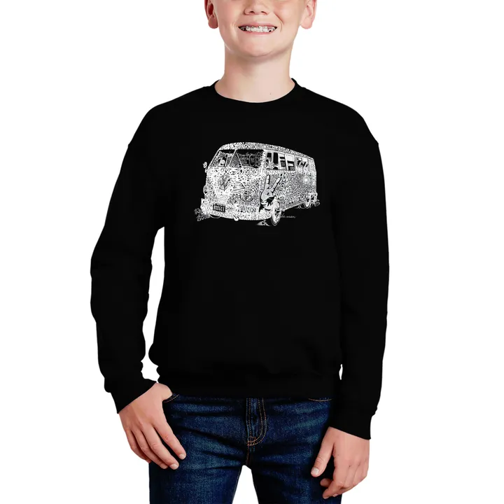 Los Angeles Pop Art The 70'S - Boy's Word Art Crewneck Sweatshirt