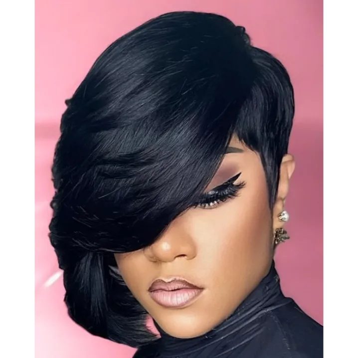 Your Wear Vibes Pixie Cut Wig with Long Bang Natural Glueless