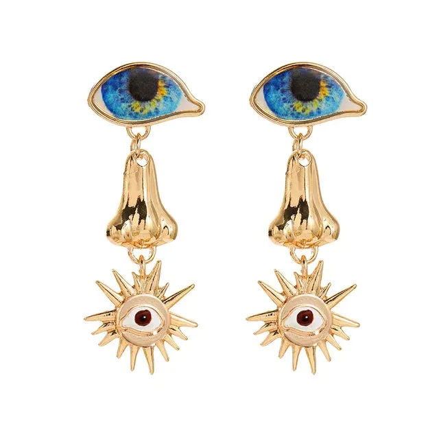 Your Wear Vibes Personality Creative Golden Fatima Eye Earrings