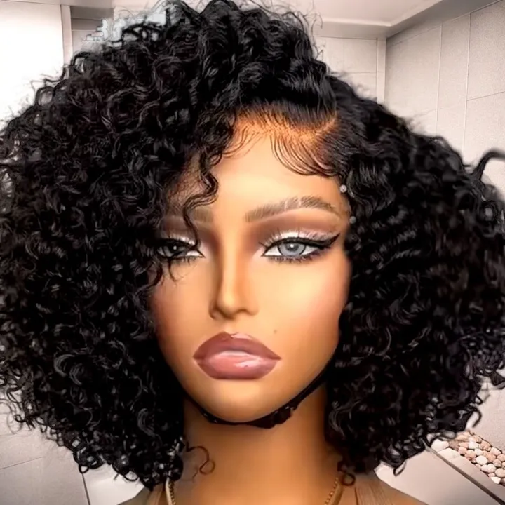 Your Wear Vibes 100% Human Hair 13x4 Lace Front 360 HD Kinky Curl Wig