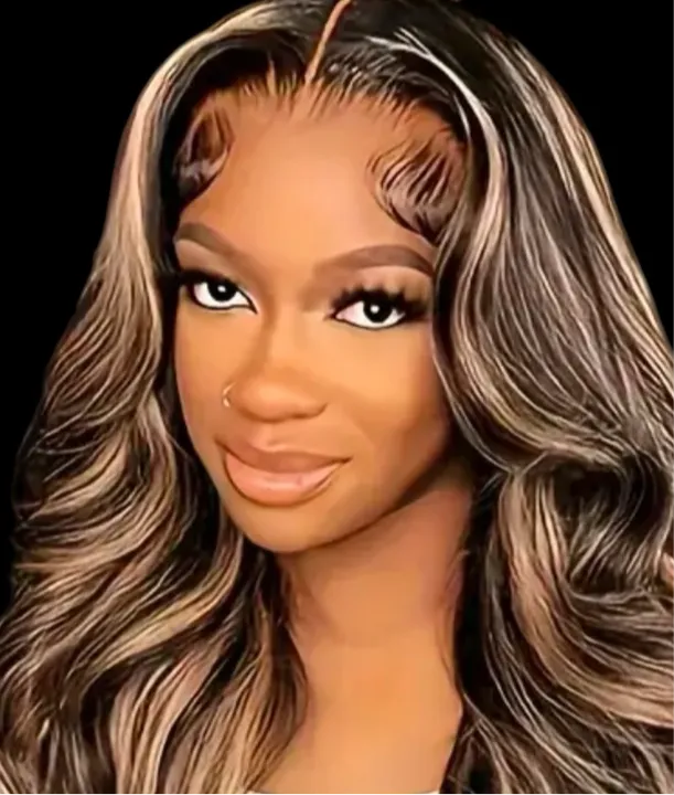 Your Wear Vibes 100% Human Hair Lace Front Wig 180% Density Ombre