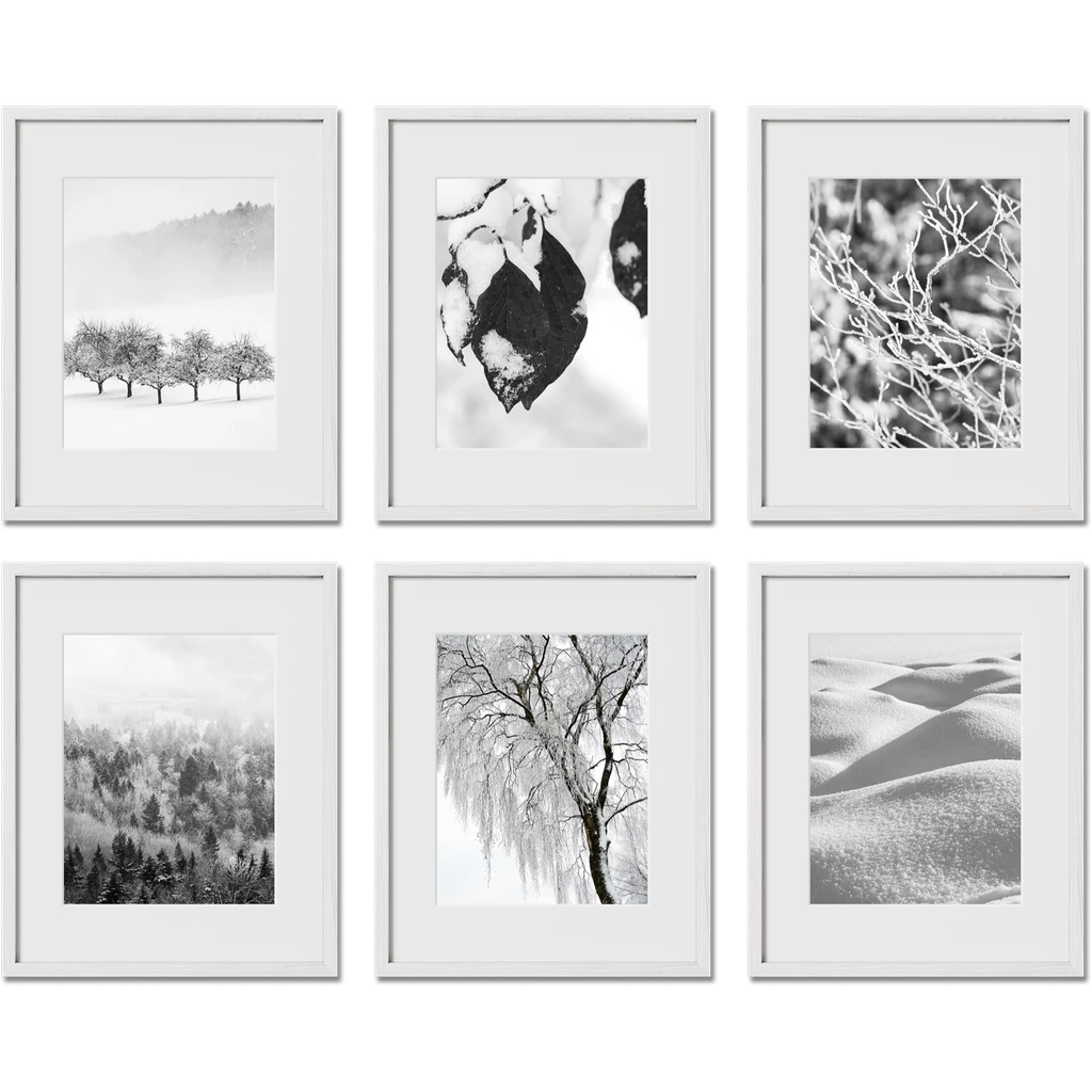 Haus and Hues Set Of 6 Gallery Frames - With Matting - Frames Only, No Printing