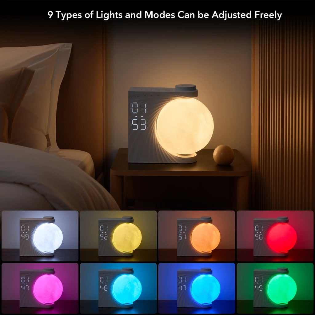 EP Light Moon Desktop Clock Night Light